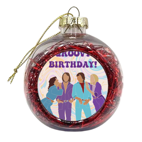Abba Groovy Birthday - xmas bauble by Lisa Wardle