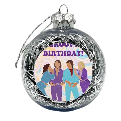 Abba Groovy Birthday - xmas bauble by Lisa Wardle