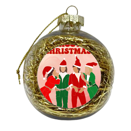 Abba Groovy Christmas - xmas bauble by Lisa Wardle
