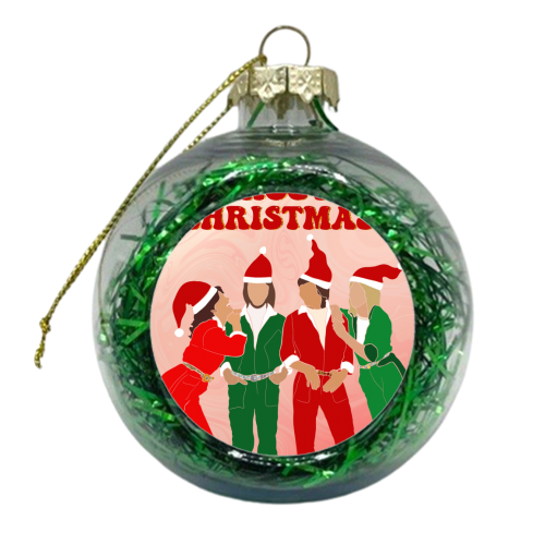 Abba Groovy Christmas - xmas bauble by Lisa Wardle