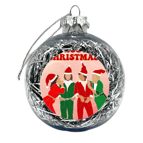 Abba Groovy Christmas - xmas bauble by Lisa Wardle
