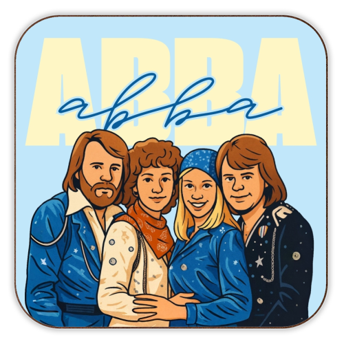 ABBA - personalised beer coaster by Ms Doodle