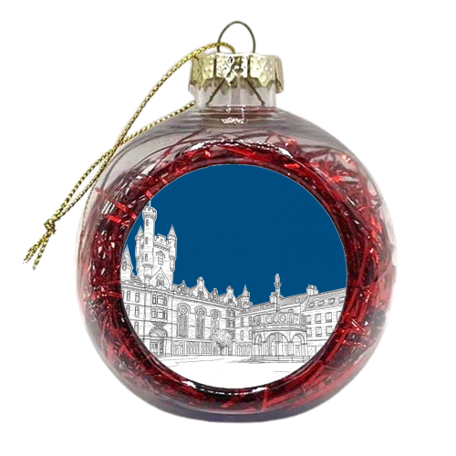 Aberdeen, Castle Street (Scotland) - dark blue version - xmas bauble by Adam Regester