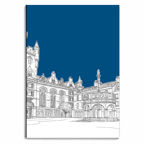 Aberdeen, Castle Street (Scotland) - dark blue version - personalised A4, A5, A6 notebook by Adam Regester