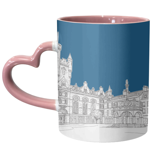 Aberdeen, Castle Street (Scotland) - dark blue version - unique mug by Adam Regester