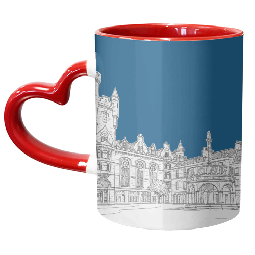 Aberdeen, Castle Street (Scotland) - dark blue version - unique mug by Adam Regester