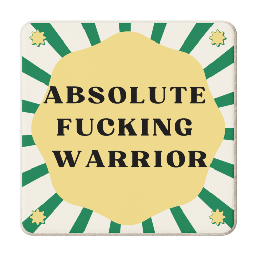 Absolute Warrier - personalised beer coaster by Faith Mercer