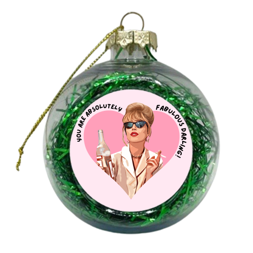 Absolutely Fabulous Darling! - xmas bauble by DOLLY WOLFE