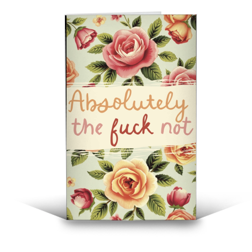 Absolutely the fuck not vintage style gift - funny greeting card by Giddy Kipper