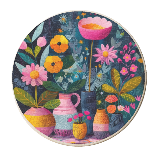 Abstract Flowers - personalised beer coaster by DejaReve