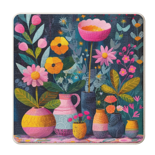 Abstract Flowers - personalised beer coaster by DejaReve