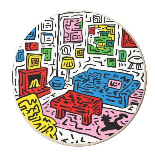 Abstract room - personalised beer coaster by DejaReve