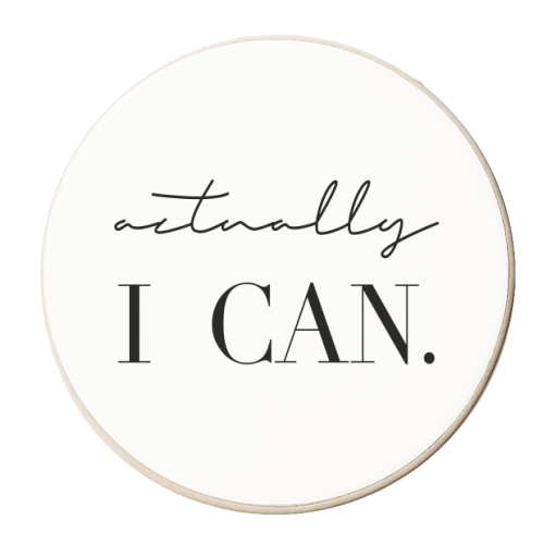 Actually I Can - personalised beer coaster by Toni Scott