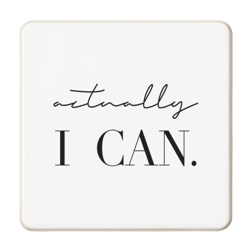 Actually I Can - personalised beer coaster by Toni Scott