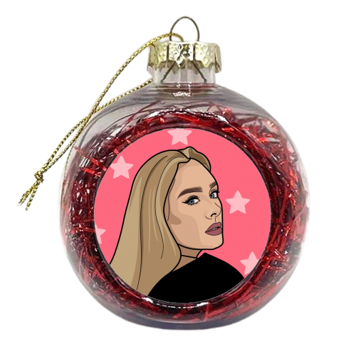 Adele illustration star print - xmas bauble by The Girl Next Draw