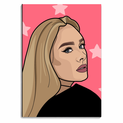 Adele illustration star print - personalised A4, A5, A6 notebook by The Girl Next Draw