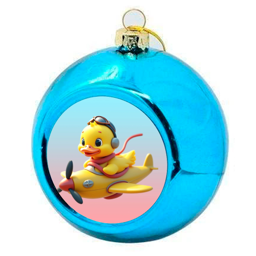 Aeroplane Duck - colourful christmas bauble by Ms Doodle