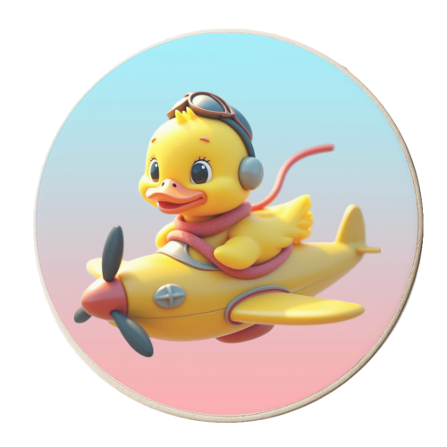 Aeroplane Duck - personalised beer coaster by Ms Doodle