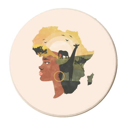 Africa Love - personalised beer coaster by Uma Prabhakar Gokhale