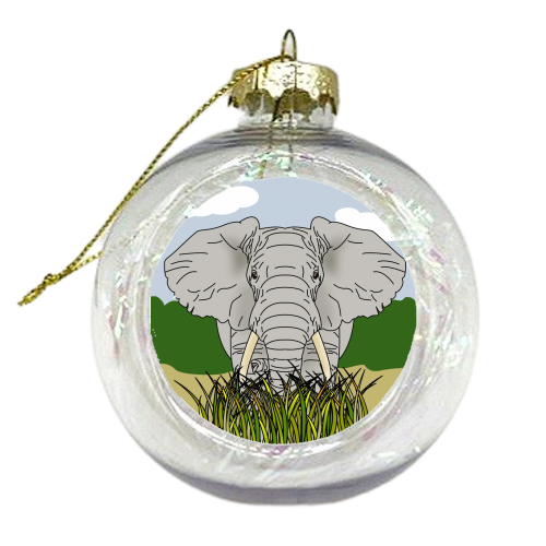 African Elephant - xmas bauble by Kitty & Rex Designs