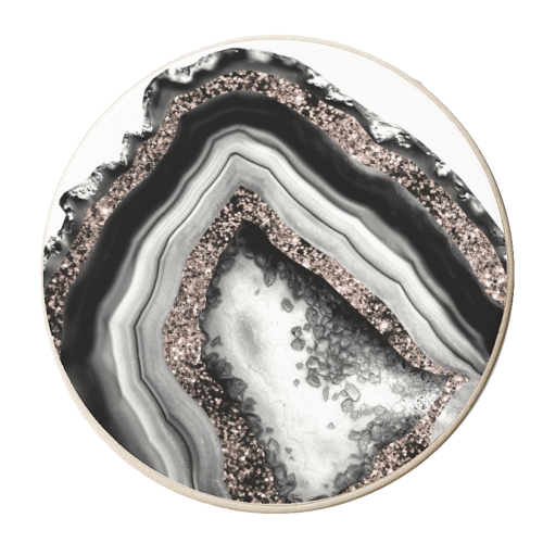 Agate Rose Gold Glitter Glam #4 #gem #decor #art - personalised beer coaster by Anita Bella Jantz