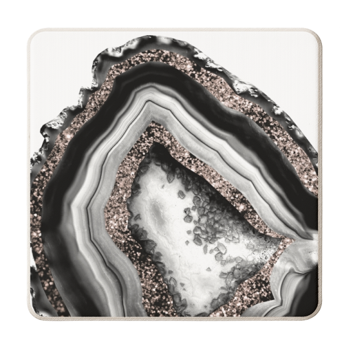 Agate Rose Gold Glitter Glam #4 #gem #decor #art - personalised beer coaster by Anita Bella Jantz