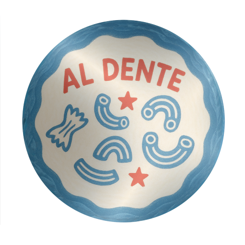 Al Dente - Circle Sticker by Ms Doodle