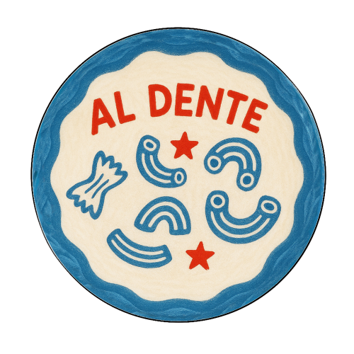 Al Dente - Circle Sticker by Ms Doodle