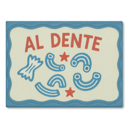 Al Dente - glass chopping board by Ms Doodle
