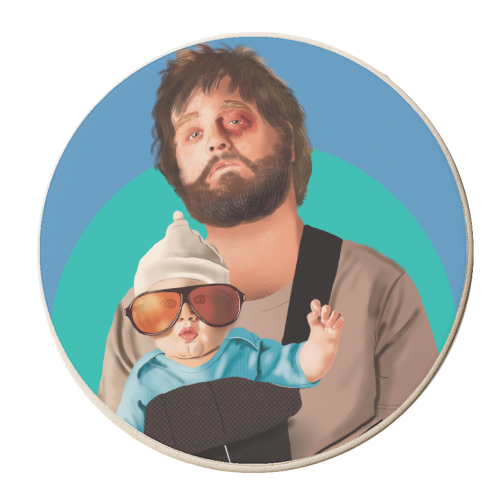 Alan from The Hangover Illustration Art - personalised beer coaster by AbiGoLucky