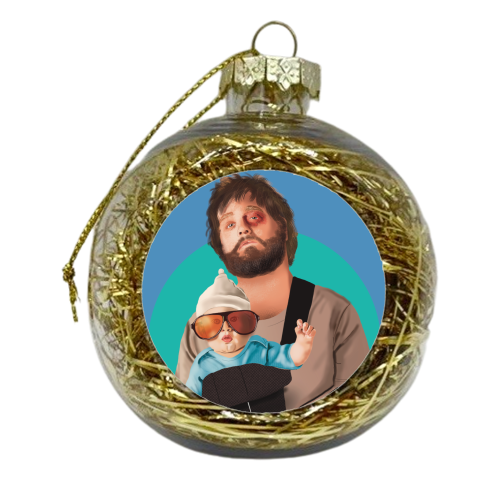 Alan from The Hangover Illustration Art - xmas bauble by AbiGoLucky