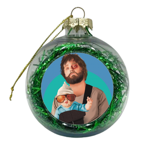 Alan from The Hangover Illustration Art - xmas bauble by AbiGoLucky
