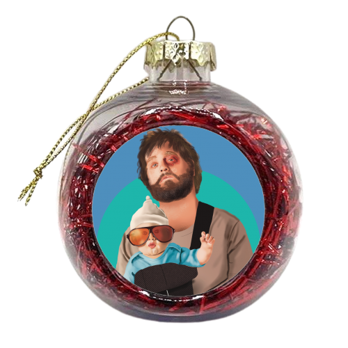 Alan from The Hangover Illustration Art - xmas bauble by AbiGoLucky