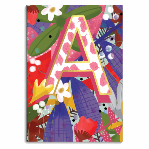 ALAPHABET  FLORAL CANDLE - personalised A4, A5, A6 notebook by Nichola Cowdery