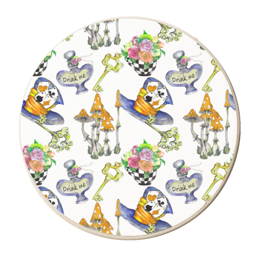 Alice i - personalised beer coaster by haris kavalla