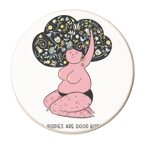 All Bodies Are Good Bodies - personalised beer coaster by Alice Palazon