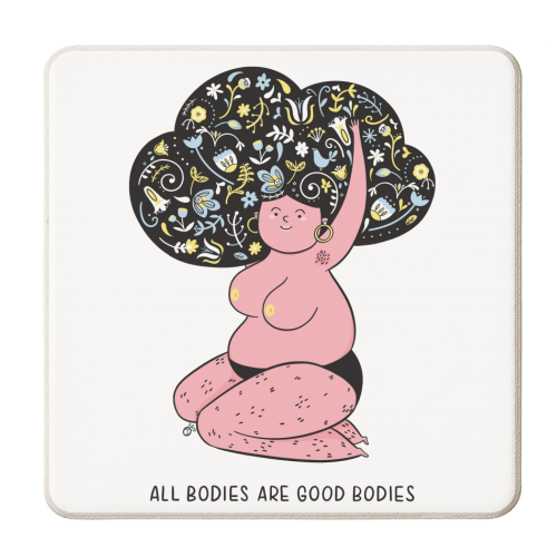 All Bodies Are Good Bodies - personalised beer coaster by Alice Palazon