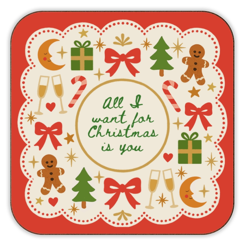 All I want for Christmas - personalised beer coaster by Lilly Rose