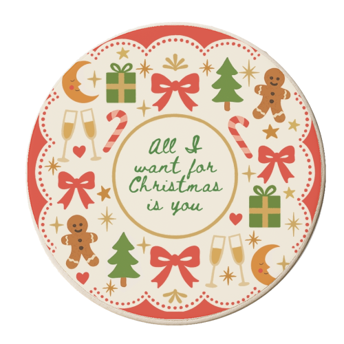 All I want for Christmas - personalised beer coaster by Lilly Rose