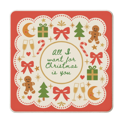 All I want for Christmas - personalised beer coaster by Lilly Rose