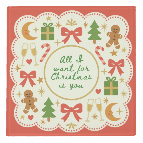 All I want for Christmas - personalised beer coaster by Lilly Rose