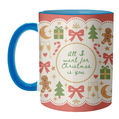 All I want for Christmas - unique mug by Lilly Rose