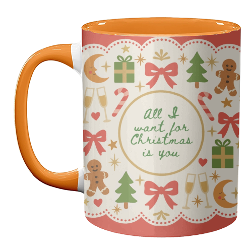 All I want for Christmas - unique mug by Lilly Rose