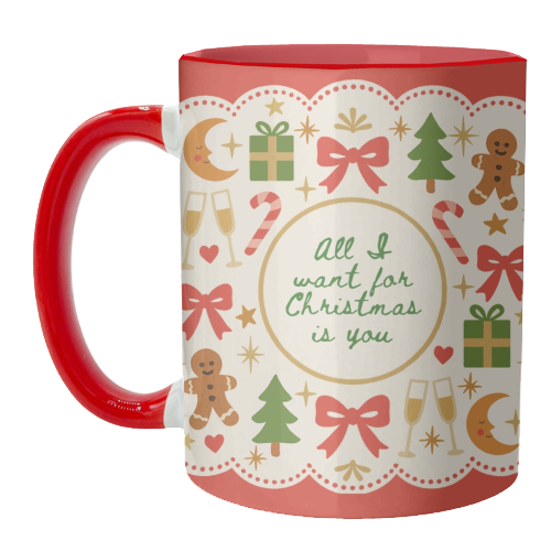 All I want for Christmas - unique mug by Lilly Rose