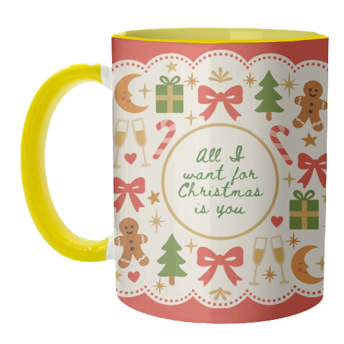 All I want for Christmas - unique mug by Lilly Rose