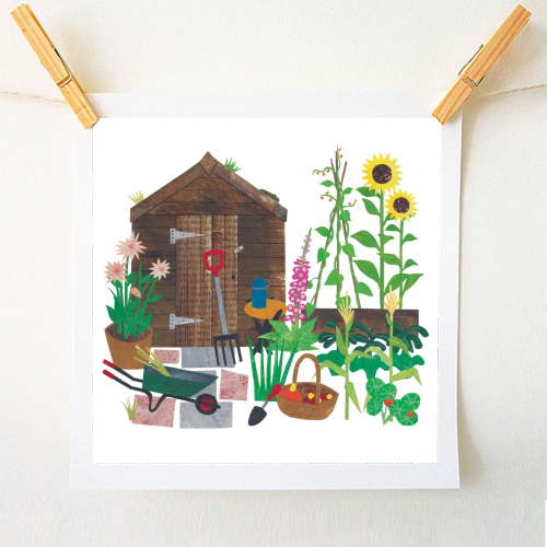 Allotment Garden - A1 - A4 art print by Christina Carpenter