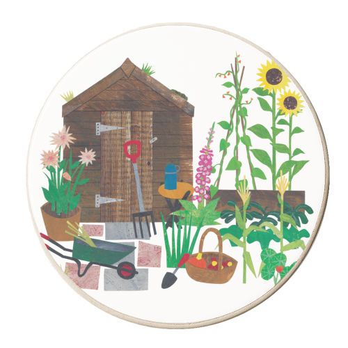 Allotment Garden - personalised beer coaster by Christina Carpenter
