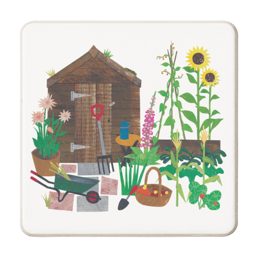 Allotment Garden - personalised beer coaster by Christina Carpenter