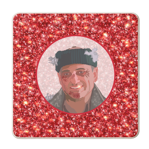 ALONE AT CHRISTMAS - personalised beer coaster by Wallace Elizabeth