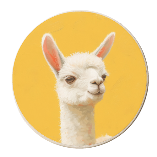 Alpaca - personalised beer coaster by DejaReve